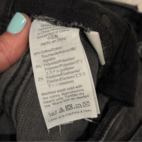 Madewell 9” High Rise Distressed Raw Hem Skinny Jeans in Black Sea Size 27 - Picture 7 of 12